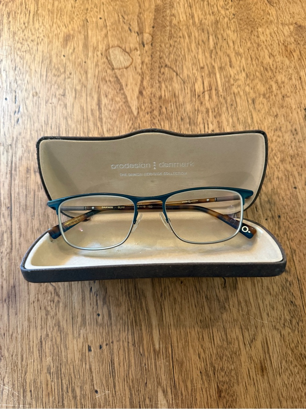 prodesign denmark Blue & Brown Metal Frame Eyeglasses